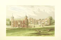 An illustration from The Ancestral Homes of Britain; containing examples of its noblest castles, halls, and mansions. With ... coloured illustrations ... and biographical and historical notices (1868)