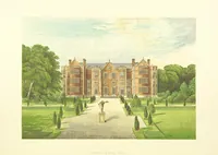 An illustration from The Ancestral Homes of Britain; containing examples of its noblest castles, halls, and mansions. With ... coloured illustrations ... and biographical and historical notices (1868)