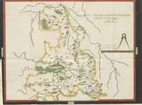 An illustration from Description générale du Païs et Duché de Berry et Diocèse de Bourges. Avec les cartes géographiques dudict païs ... Publié d'après le manuscrit autographe de la Bibliothèque Nationale de Paris [by A. Aupetit (1883)