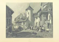 An illustration from The Continental Tourist. Views of Cities and Scenery in Italy, France, and Switzerland. From original drawings by S. Prout, ... and J. D. Harding, with descriptions in English by T. Roscoe, and in French by A. Sosson (1849)