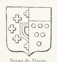 An illustration from Histoire et description du Château d'Anet, depuis le dixième siècle jusqu'à nos jours. Précédée d'une notice sur la ville d'Anet, ... et contenant une étude sur Diane de Poitiers (1875)