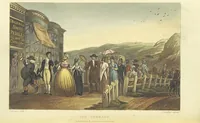 Picture 16 of 22 from Poetical Sketches of Scarborough [By J. P., i.e. J. B. Papworth, W., i.e. F. Wrangham, and W. Combe]: illustrated by twenty-one engravings ... coloured from original designs, made ... by J. Green, and etched by T. Rowlandson. The second edition (1813), leaf 210