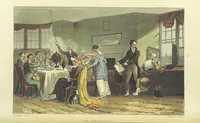 An illustration from Poetical Sketches of Scarborough [By J. P., i.e. J. B. Papworth, W., i.e. F. Wrangham, and W. Combe]: illustrated by twenty-one engravings ... coloured from original designs, made ... by J. Green, and etched by T. Rowlandson. The second edition (1813)