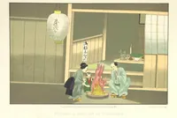 Picture 36 of 46 from Sketches of Japanese Manners and Customs ... Illustrated by native drawings, reproduced in fac-simile by means of chromo-lithography (1867), leaf 99