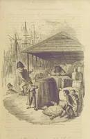 An illustration from The Struggles and Adventures of Christopher Tadpole at home and abroad. Illustrated by Leech (1848)