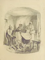 An illustration from The Struggles and Adventures of Christopher Tadpole at home and abroad. Illustrated by Leech (1848)