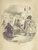 An illustration from The Struggles and Adventures of Christopher Tadpole at home and abroad. Illustrated by Leech (1848)