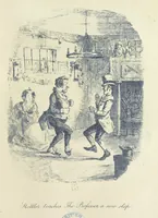An illustration from The Struggles and Adventures of Christopher Tadpole at home and abroad. Illustrated by Leech (1893)