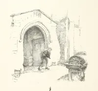 An illustration from Old Songs. With drawings by E. A. Abbey and Alfred Parsons (1889)