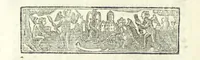 An illustration from The Works of Jonathan Swift, D.D., D.S.P.D., in eight volumes. Containing I. His Miscellanies in Prose. II. His Poetical Writings. III. The Travels of Capt. Lemuel Gulliver. IV. Papers relating to Ireland, and the Drapier's Letters. V. The Conduct of the Allies, and the Examiner. VI. The Publick Spirit of the Whiggs, &c., with Polite Conversation. VII. Letters to and from Dr. Swift. VIII. Directions to Servants, Sermons, Poems, &c (1746)