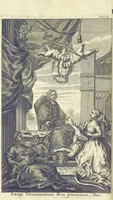 An illustration from The Works of Jonathan Swift, D.D., D.S.P.D., in eight volumes. Containing I. His Miscellanies in Prose. II. His Poetical Writings. III. The Travels of Capt. Lemuel Gulliver. IV. Papers relating to Ireland, and the Drapier's Letters. V. The Conduct of the Allies, and the Examiner. VI. The Publick Spirit of the Whiggs, &c., with Polite Conversation. VII. Letters to and from Dr. Swift. VIII. Directions to Servants, Sermons, Poems, &c (1746)
