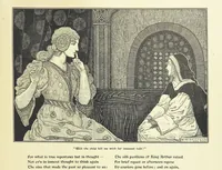 Picture 43 of 51 from Idylls of the King. Vivien. Elaine. Enid. Guinevere ... With ... decorations by G. W. Rhead and L. Rhead (1898), leaf 103