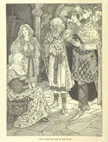 An illustration from Idylls of the King. Vivien. Elaine. Enid. Guinevere ... With ... decorations by G. W. Rhead and L. Rhead (1898)