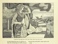 An illustration from Idylls of the King. Vivien. Elaine. Enid. Guinevere ... With ... decorations by G. W. Rhead and L. Rhead (1898)
