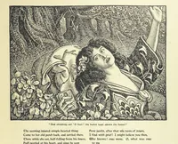 An illustration from Idylls of the King. Vivien. Elaine. Enid. Guinevere ... With ... decorations by G. W. Rhead and L. Rhead (1898)