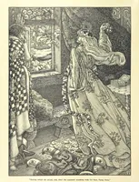 An illustration from Idylls of the King. Vivien. Elaine. Enid. Guinevere ... With ... decorations by G. W. Rhead and L. Rhead (1898)