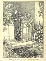 An illustration from Idylls of the King. Vivien. Elaine. Enid. Guinevere ... With ... decorations by G. W. Rhead and L. Rhead (1898)