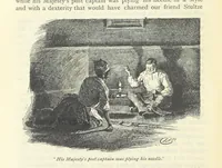 An illustration from Tom Cringle's log...Illustrated by J.A. Symington, etc (1895)