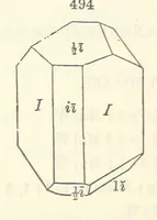 An illustration from A System of Mineralogy ... Fifth edition, rewritten and enlarged ... With three appendixes and corrections. (Appendix I., 1868-1872, by G. J. Brush. Appendix II., 1872-1875, and Appendix III., 1875-1882, by E. S. Dana.) (1883)