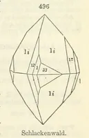 An illustration from A System of Mineralogy ... Fifth edition, rewritten and enlarged ... With three appendixes and corrections. (Appendix I., 1868-1872, by G. J. Brush. Appendix II., 1872-1875, and Appendix III., 1875-1882, by E. S. Dana.) (1883)