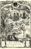 An illustration from Albert Robida - Ex-libris Frédéric Raisin (vers 1914) (1914)