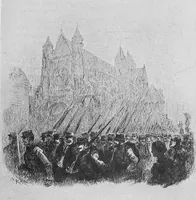 An illustration from Le 13e territorial quitte Compiègne, août 1914 (par Albert Robida) (1914)