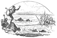 An illustration from Albert Robida - Voyages très extraordinaires de Saturnin Farandoul, 1879 page 022 (1879)