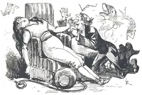 An illustration from Albert Robida - Voyages très extraordinaires de Saturnin Farandoul, 1879 page 084 (1879)