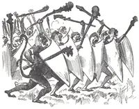 An illustration from Albert Robida - Voyages très extraordinaires de Saturnin Farandoul, 1879 page 390 (1879)
