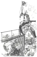 An illustration from Albert Robida - Voyages très extraordinaires de Saturnin Farandoul, 1879 page 104 (1879)