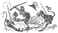An illustration from Albert Robida - Voyages très extraordinaires de Saturnin Farandoul, 1879 page 106 (1879)
