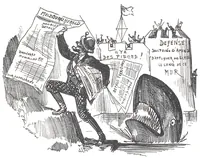 An illustration from Albert Robida - Voyages très extraordinaires de Saturnin Farandoul, 1879 page 108 (1879)