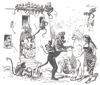 An illustration from Albert Robida - Voyages très extraordinaires de Saturnin Farandoul, 1879 page 126 (1879)