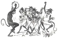 An illustration from Albert Robida - Voyages très extraordinaires de Saturnin Farandoul, 1879 page 126 (1879)