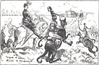 An illustration from Albert Robida - Voyages très extraordinaires de Saturnin Farandoul, 1879 page 136 (1879)