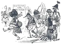 An illustration from Albert Robida - Voyages très extraordinaires de Saturnin Farandoul, 1879 page 154 (1879)