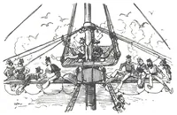 An illustration from Albert Robida - Voyages très extraordinaires de Saturnin Farandoul, 1879 page 300 (1879)