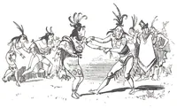An illustration from Albert Robida - Voyages très extraordinaires de Saturnin Farandoul, 1879 page 202 (1879)