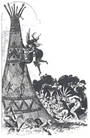 An illustration from Albert Robida - Voyages très extraordinaires de Saturnin Farandoul, 1879 page 204 (1879)