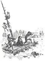 An illustration from Albert Robida - Voyages très extraordinaires de Saturnin Farandoul, 1879 page 212 (1879)