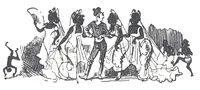 An illustration from Albert Robida - Voyages très extraordinaires de Saturnin Farandoul, 1879 page 213 (1879)