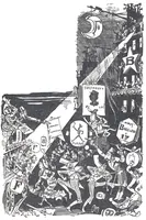 An illustration from Albert Robida - Voyages très extraordinaires de Saturnin Farandoul, 1879 page 220 (1879)