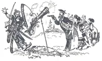 An illustration from Albert Robida - Voyages très extraordinaires de Saturnin Farandoul, 1879 page 238 (1879)