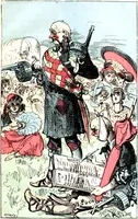 An illustration from Albert Robida - Voyages très extraordinaires de Saturnin Farandoul, 1879 page 256 (1879)