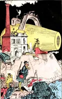 An illustration from Robida - Le Vingtième siècle - couverture (1879)