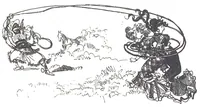 An illustration from Albert Robida - Voyages très extraordinaires de Saturnin Farandoul, 1879 page 246 (1879)