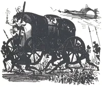 An illustration from Albert Robida - Voyages très extraordinaires de Saturnin Farandoul, 1879 page 252 (1879)