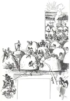 An illustration from Albert Robida - Voyages très extraordinaires de Saturnin Farandoul, 1879 page 260 (1879)