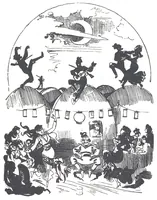 An illustration from Albert Robida - Voyages très extraordinaires de Saturnin Farandoul, 1879 page 264 (1879)
