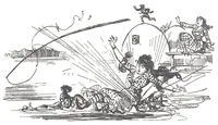 An illustration from Albert Robida - Voyages très extraordinaires de Saturnin Farandoul, 1879 page 104 (1879)